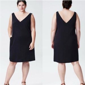 Universal Standard 3XS Jade Cupro V Neck Tank Dress Party Womens Fall Layering